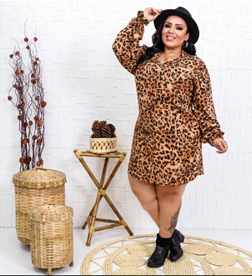 Camisão Duna Laís Animal Print Plus Size