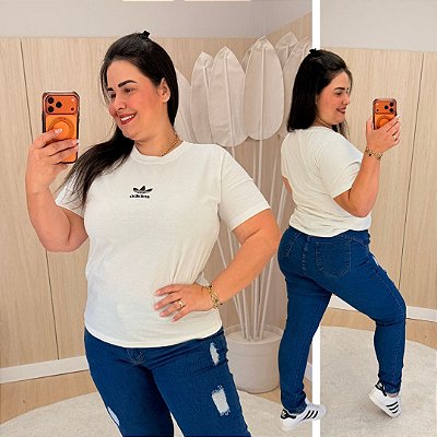 T shirt AD Branca Plus Size