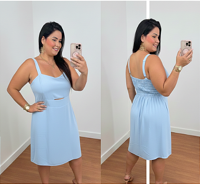 Vestido Hadassa Azul BB Plus Size