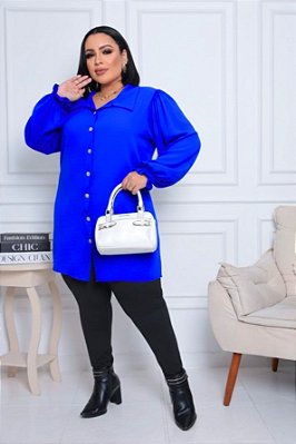 Camisão Duna Laís Azul Royal Plus Size