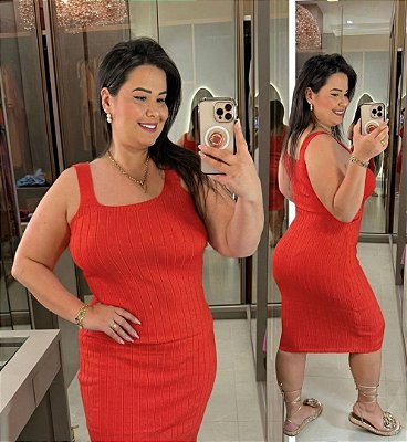 Vestido Modal Alina Vermelho Plus Size