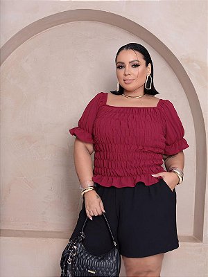 Short Duna Gabriela Preto Plus Size