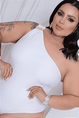Body Nula Fivela Rubi Branco Plus Size