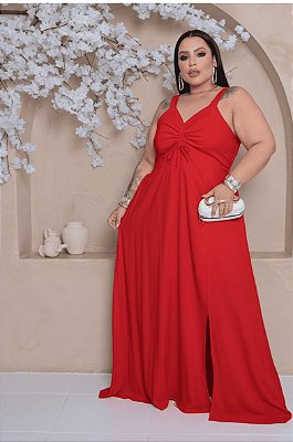 Vestido Longo Melody Vermelho Plus Size