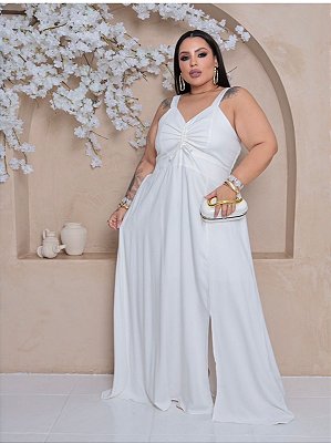 Vestido Longo Melody Branco Plus Size