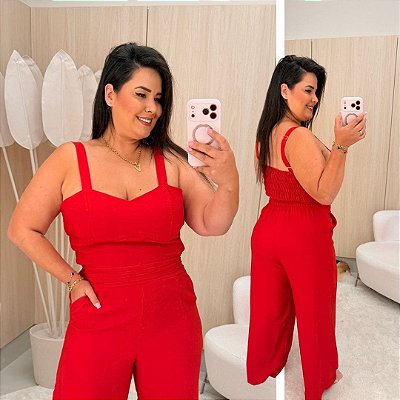 Conjunto Alça Melany Vermelho Plus Size