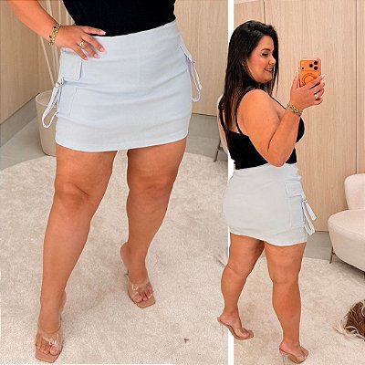 Short Saia Cargo Cris Branco Plus Size