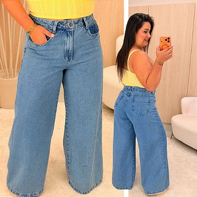 Calça Jeans Wide Leg PB Thais Plus Size