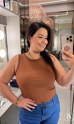 Regata Ribana Tatiana Marrom Plus Size