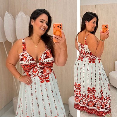 Vestido Argola Vip Angélica Verão Vermelho Plus Size