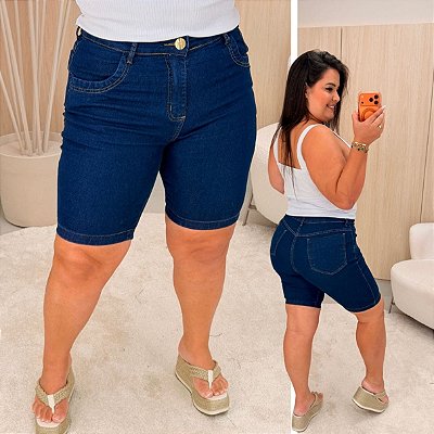 Bermuda Jeans Awa Escura Monique Plus Size