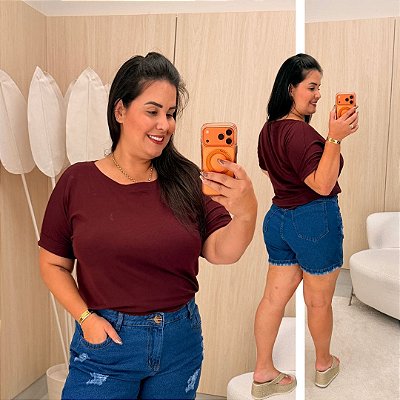 Blusão Visco Yasmin Vinho Plus Size