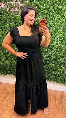 Conjunto Saia Mali Preto Plus Size