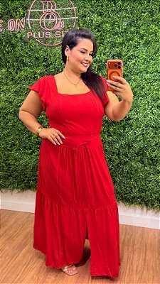 Conjunto Saia Mali Vermelho Plus Size