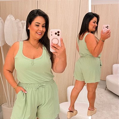 Conjunto Alça Gabriela Verde Plus Size