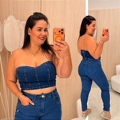 Cropped Jeans FF Corselet Ana Plus Size