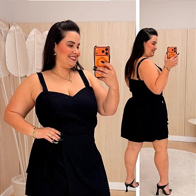 Conjunto Curto Luci Preto Plus Size