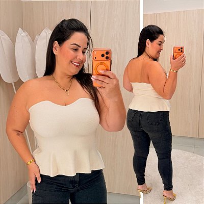 Blusa Bata Modal Ester Bege Plus Size