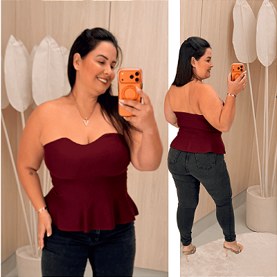 Blusa Bata Modal Ester Vinho Plus Size