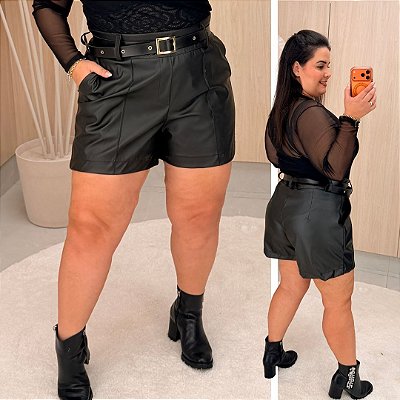 Short Corino Vip Sandra Preto Plus Size