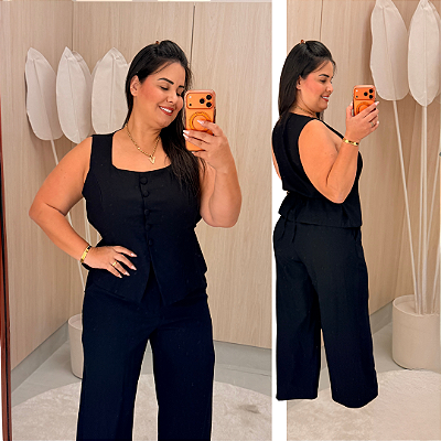 Conjunto Calça Bruna Preto Plus Size