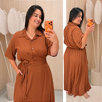 Conjunto Soraya Marrom Plus Size