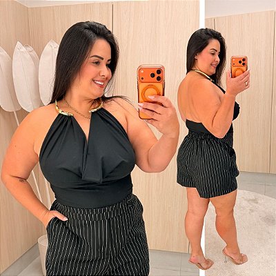 Cropped Dubai Preto Plus Size