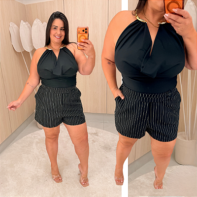 Cropped Dubai Preto Plus Size