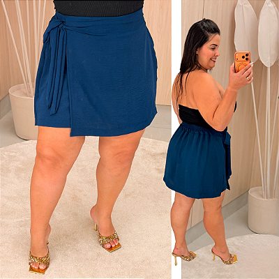 Short Saia Babi Petróleo Plus Size