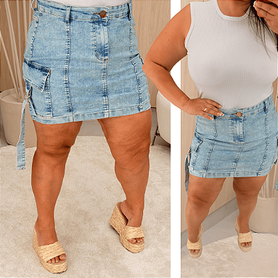 Saia Jeans Awa Josi cargo Plus Size