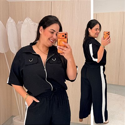 Conjunto Maju Preto Plus Size