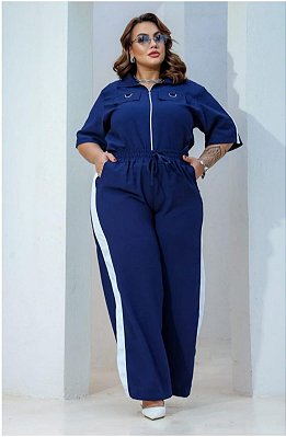 Conjunto Maju Azul Marinho Plus Size