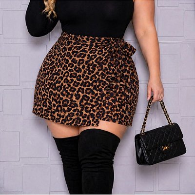 Short Saia Babi Onça Plus Size