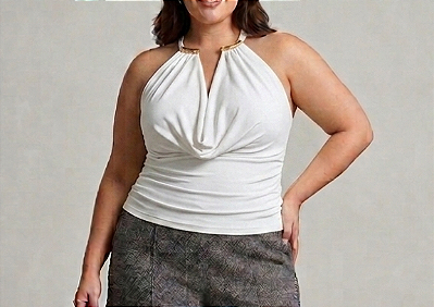 Cropped Dubai Branco Plus Size