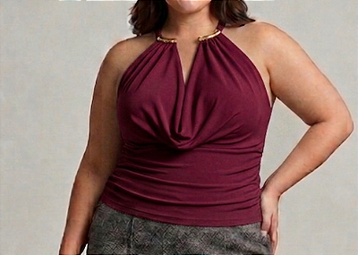Cropped Dubai Marsala Plus Size