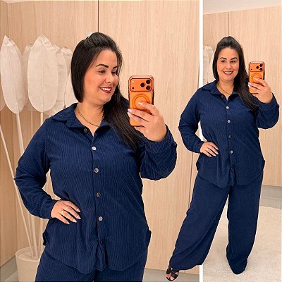 Conjunto Mia Azul Marinho Plus Size