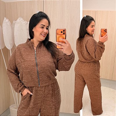 Conjunto Vip Natali Marrom Plus Size