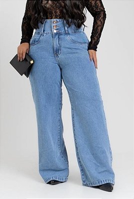 Calça Jeans PB Wide Leg Joana Plus Size
