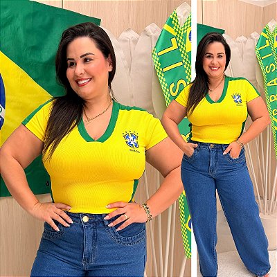 T shirt Brasil Gola V MG Plus Size