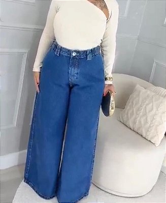 Calça Jeans FF Wide Leg Lupita Plus Size