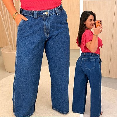 Calça Jeans FF Wide Leg Lupita Plus Size