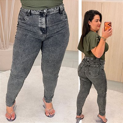 Calça Jeans FF Skinny Raquel Chumbo Plus Size