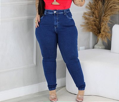 Calça Jeans Skinny FF Escura Eduarda Plus Size