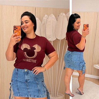 T shirt Mickey Marsala Plus Size