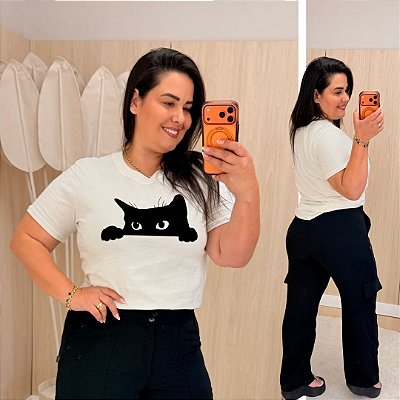 T shirt Gato Off Plus Size