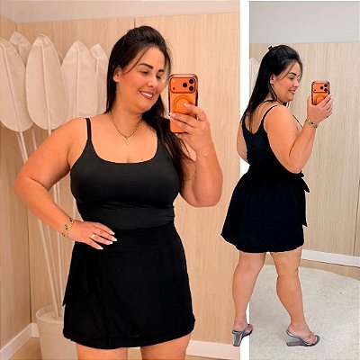 Cropped Suplex Alcinha Preto Plus Size