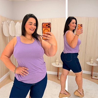 Blusa Alça Julia Lilás Plus Size