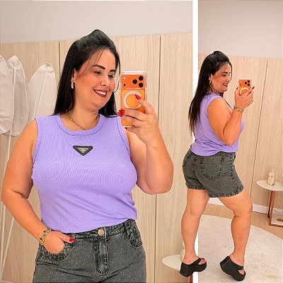 Regata PR Karen Lilás Plus Size