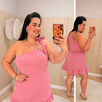 Macaquinho Nula Yara Rosa Plus Size