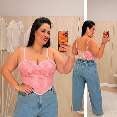 Cropped Corselet Rubi Rosa BB Plus Size